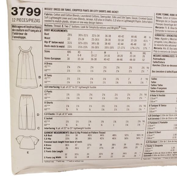 Simplicity Easy to Sew Womens Dresses Sewing Pattern Size M-XXL UNCUT 3799 - Picture 4 of 7